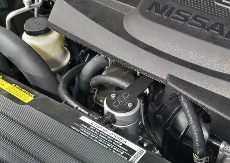 J&L - J&L 16 - 24 Nissan Titan 5.6L Passenger Side Oil Separator 3.0 - Clear Anodized - Demon Performance