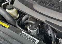 J&L - J&L 16 - 24 Nissan Titan 5.6L Passenger Side Oil Separator 3.0 - Clear Anodized - Demon Performance