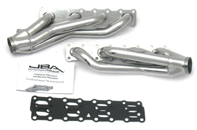 JBA - JBA 04 - 15 Nissan 5.6L VK56DE Oval Port 1 - 5/8in Primary Silver Ctd Cat4Ward Header - Demon Performance