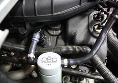 J&L - J&L 11 - 17 Ford Mustang V6 Passenger Side Oil Separator 3.0 - Clear Anodized - Demon Performance