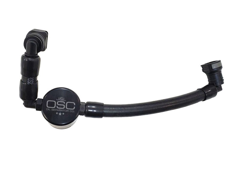 J&L - J&L 11 - 17 Ford Mustang V6 Passenger Side Oil Separator 3.0 V2 - Black Anodized - Demon Performance
