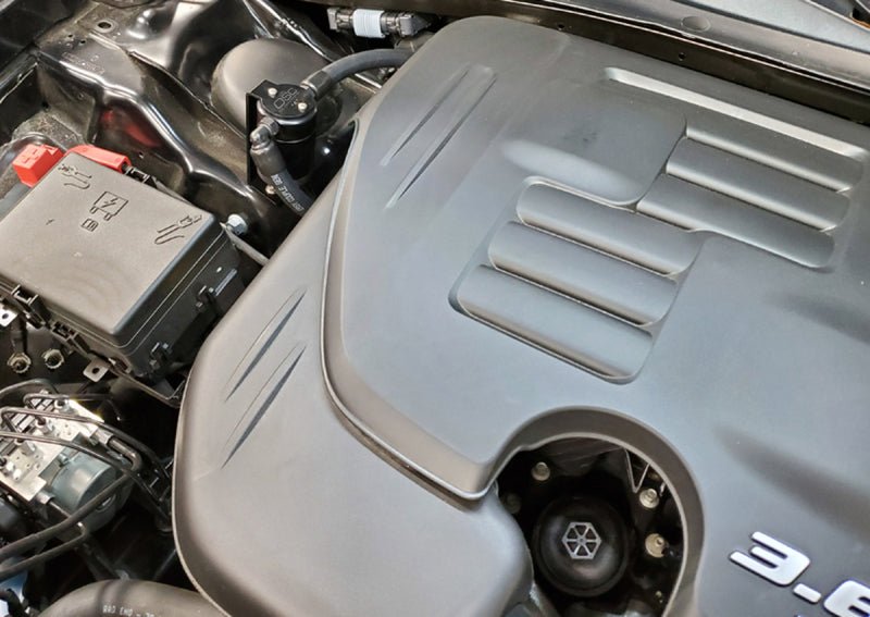 J&L - J&L 11 - 23 3.6L V6 Dodge Charger/Challenger/Chrysler 300C Oil Separator 3.0 - Black Anodized - Demon Performance