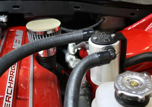 J&L - J&L 15 - 17 Dodge Hellcat 6.2L Hemi Driver Side Oil Separator 3.0 - Clear Anodized - Demon Performance