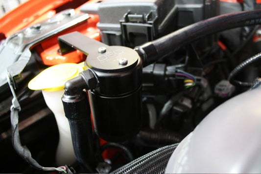 J&L - J&L 15 - 23 Ford Mustang GT/15 - 20 Ford Mustang GT350 Passenger Side Oil Separator 3.0 - Black Anod - Demon Performance
