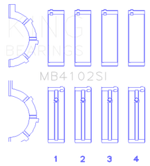 King Engine Bearings - King Chrysler 226 3.7L (Size .026) Crankshaft Main Bearings (Set of 4) - Demon Performance