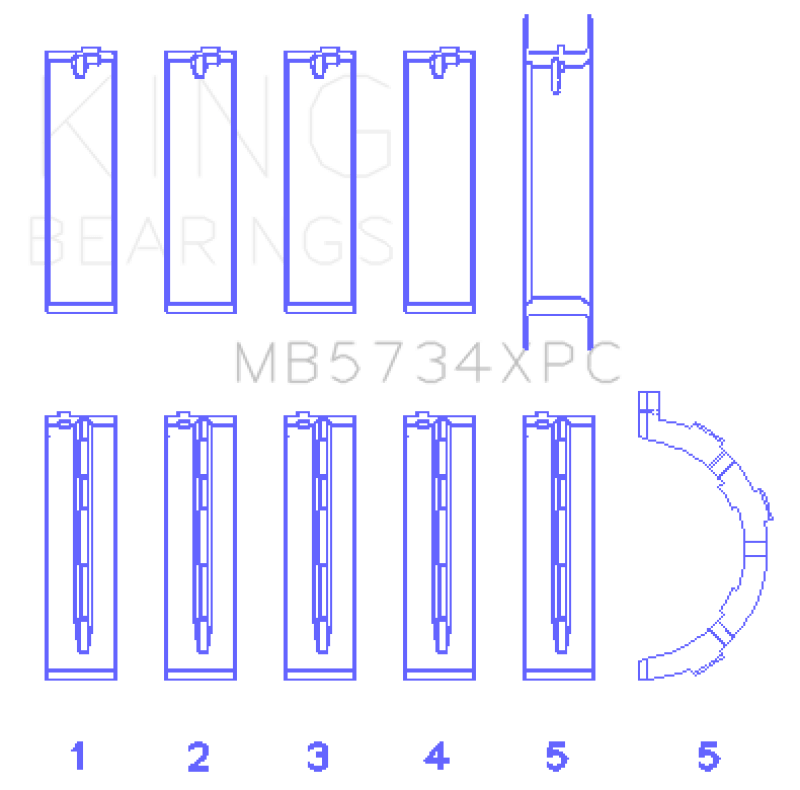 King Engine Bearings - King Ford 302 CID Coyote (Size STD) Performance Coated Main Bearing Set - Demon Performance