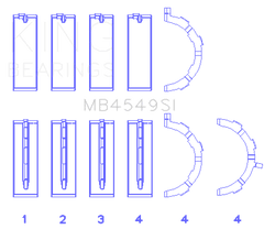 King Engine Bearings - King Ford EcoBoost 3.5L / 3.7L V6 (Size STD) Main Bearing Set - Demon Performance