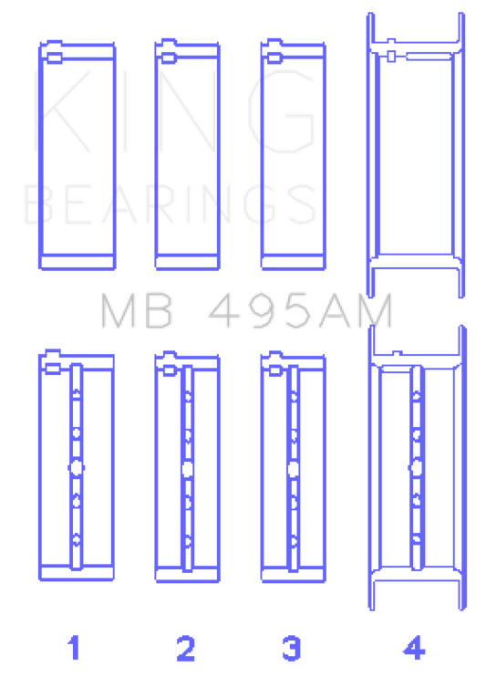 King Engine Bearings - King Infiniti/Nissan 181CI 3.0L VG30DE/TT V6/122CI 2.0L VG20DET V6 (Size STD) Main Bearing Set - Demon Performance