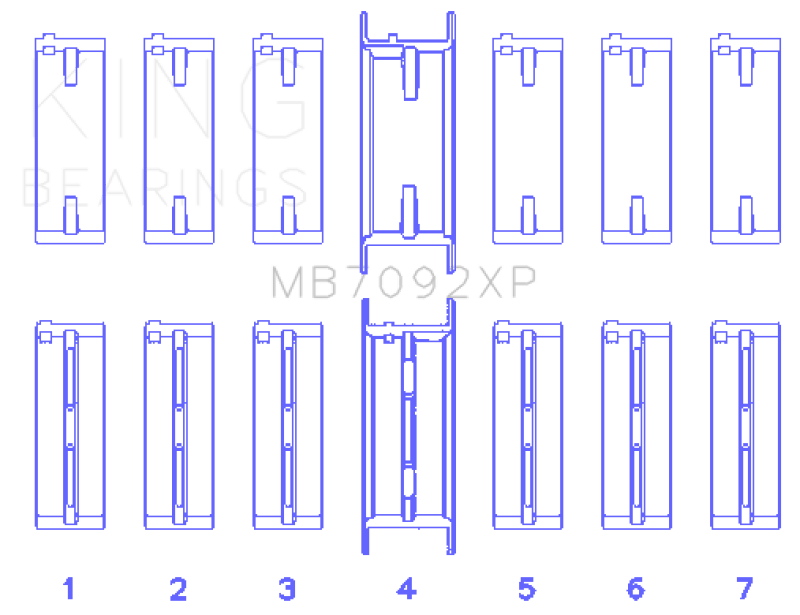 King Engine Bearings - King Nissan RB26DETT (Size 0.25) Performance Main Bearing Set - Demon Performance
