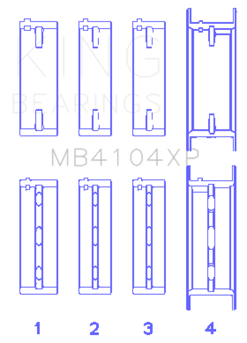 King Engine Bearings - King Nissan VG30DE/VG30DETT (Size STD) Performance Main Bearing Set - Demon Performance