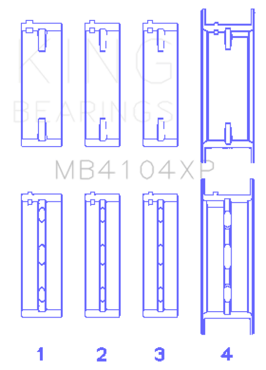 King Engine Bearings - King Nissan VG30DE/VG30DETT (Size STDX) Performance Main Bearing Set - Demon Performance