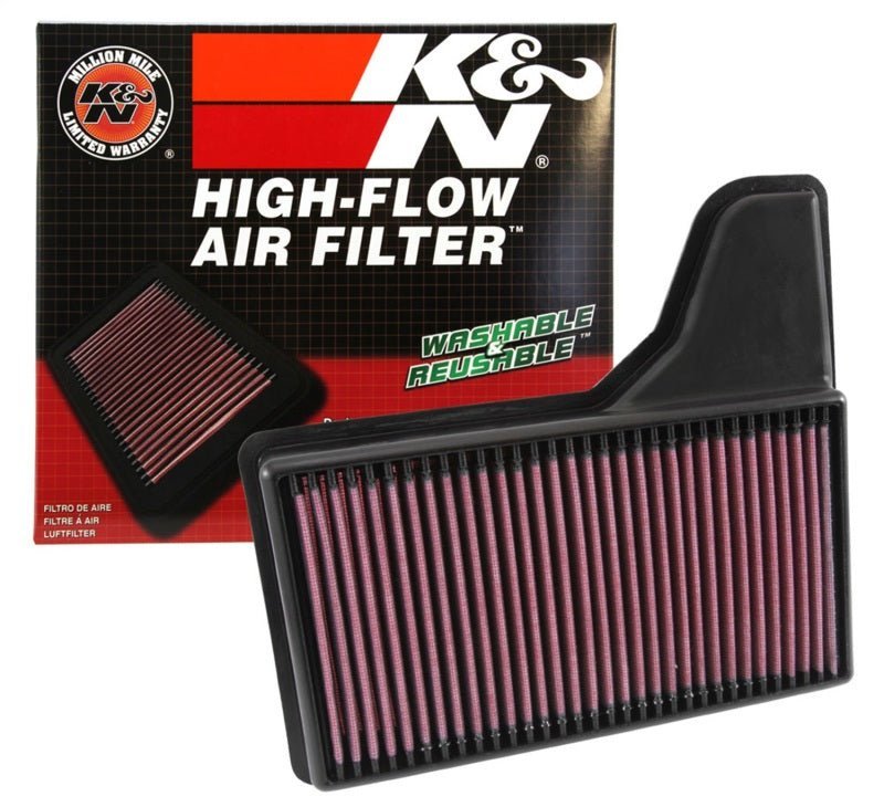 K&N Engineering - K&N Replacement Panel Air Filter for 2015 Ford Mustang 2.3L L4/3.7L V6/5.0L V8 - Demon Performance