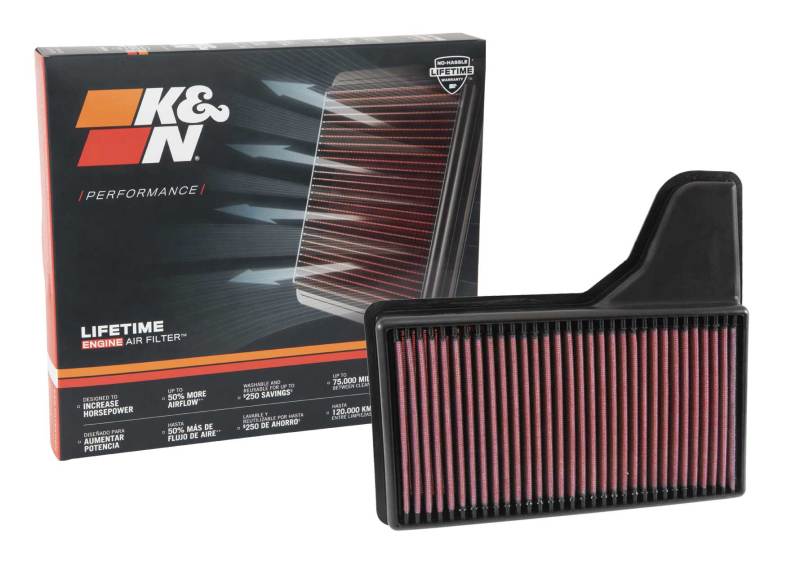 K&N Engineering - K&N Replacement Panel Air Filter for 2015 Ford Mustang 2.3L L4/3.7L V6/5.0L V8 - Demon Performance