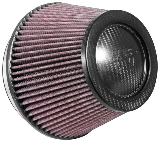 K&N Engineering - K&N Universal CarbonFiber Filter 6in Flange / 7 - 1/2in OD - B / 5 - 1/8in OD - T / 5in H - Demon Performance