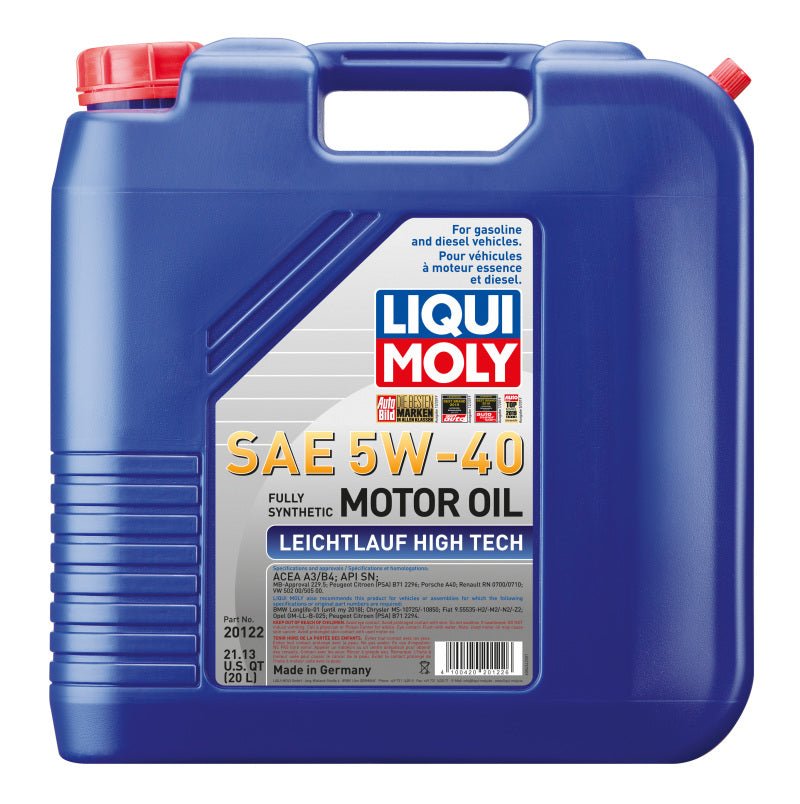 LIQUI MOLY - LIQUI MOLY 20L Leichtlauf (Low Friction) High Tech Motor Oil SAE 5W40 - Demon Performance