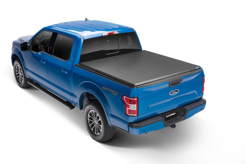 LUND - Lund 02-17 Dodge Ram 1500 Fleetside (6.4ft. Bed) Hard Fold Tonneau Cover - Black - Demon Performance