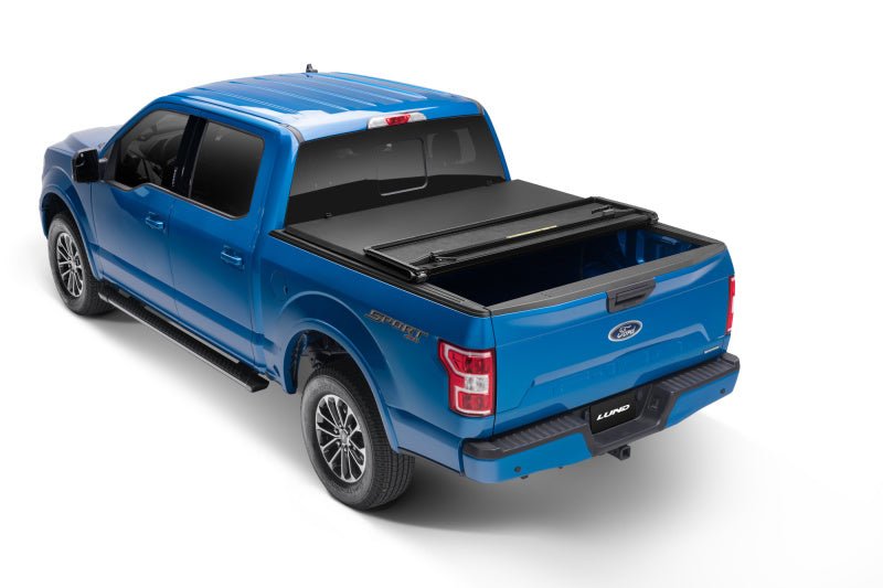 LUND - Lund 02-17 Dodge Ram 1500 Fleetside (6.4ft. Bed) Hard Fold Tonneau Cover - Black - Demon Performance