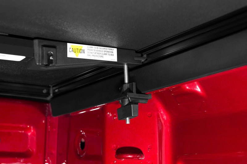 LUND - Lund 04 - 15 Nissan Titan (5.5ft. Bed) Hard Fold Tonneau Cover w/Bracket Kit - Black - Demon Performance