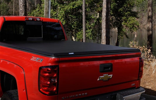 LUND - Lund 04 - 15 Nissan Titan (5.5ft. Bed) Hard Fold Tonneau Cover w/Bracket Kit - Black - Demon Performance