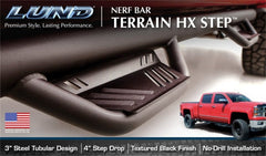 LUND - Lund 09-15 Dodge Ram 1500 Quad Cab (Built Before 7/1/15) Terrain HX Step Nerf Bars - Black - Demon Performance
