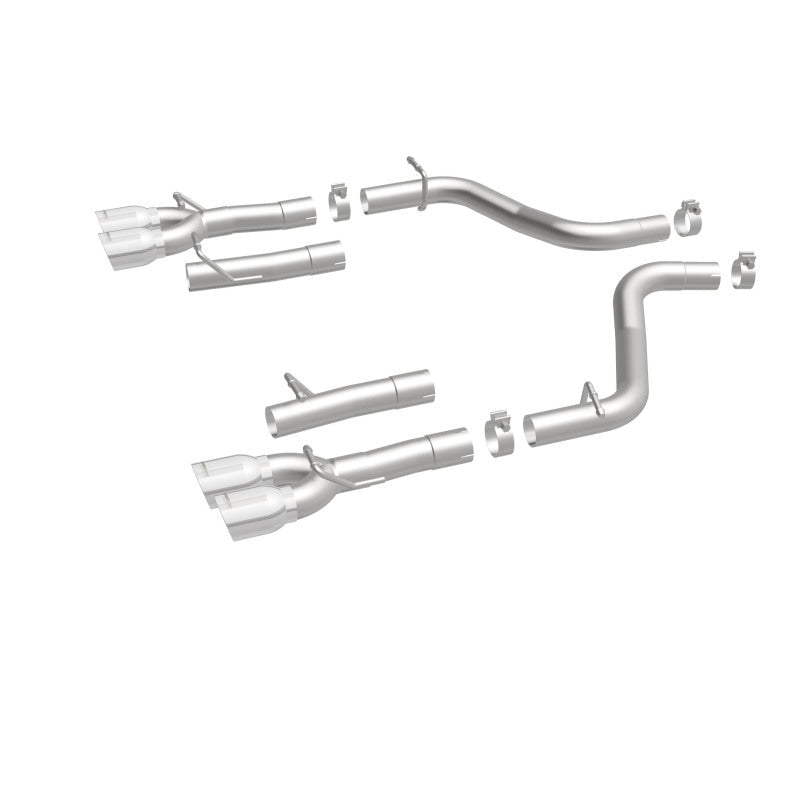 Magnaflow - MagnaFlow Axle-Back, SS, 2.5in, Quad Split Rear 3.5in Tip 2015 Dodge Challenger 3.6L V6 - Demon Performance