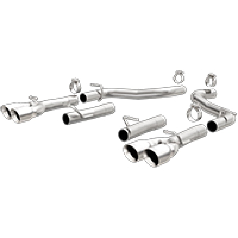 Magnaflow - MagnaFlow Axle-Back, SS, 2.5in, Quad Split Rear 3.5in Tip 2015 Dodge Challenger 3.6L V6 - Demon Performance