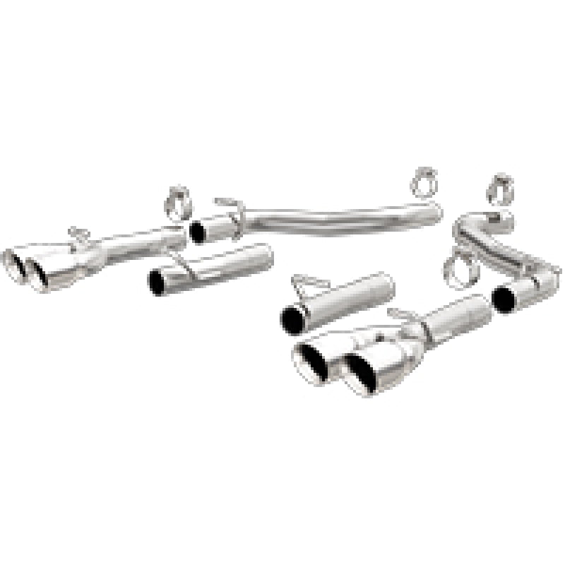 Magnaflow - MagnaFlow Axle-Back, SS, 2.5in, Quad Split Rear 3.5in Tip 2015 Dodge Challenger 3.6L V6 - Demon Performance