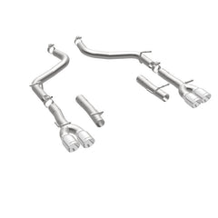 Magnaflow - MagnaFlow Axle-Back, SS, 2.5in, Quad Split Rear 3.5in Tip 2015 Dodge Challenger 3.6L V6 - Demon Performance