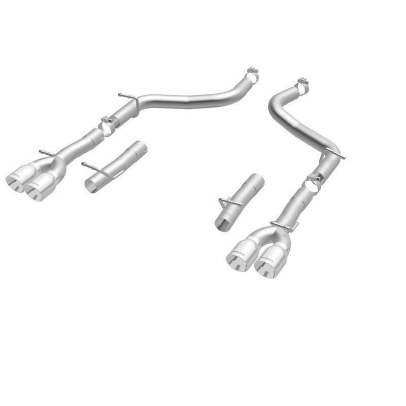 Magnaflow - MagnaFlow Axle-Back, SS, 2.5in, Quad Split Rear 3.5in Tip 2015 Dodge Challenger 3.6L V6 - Demon Performance