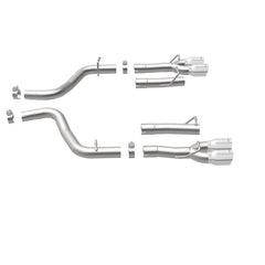 Magnaflow - MagnaFlow Axle-Back, SS, 2.5in, Quad Split Rear 3.5in Tip 2015 Dodge Challenger 3.6L V6 - Demon Performance