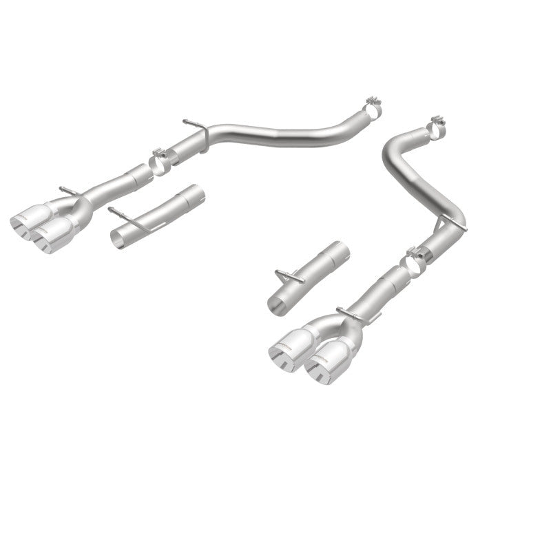 Magnaflow - MagnaFlow Axle-Back, SS, 2.5in, Quad Split Rear 3.5in Tip 2015 Dodge Challenger 3.6L V6 - Demon Performance