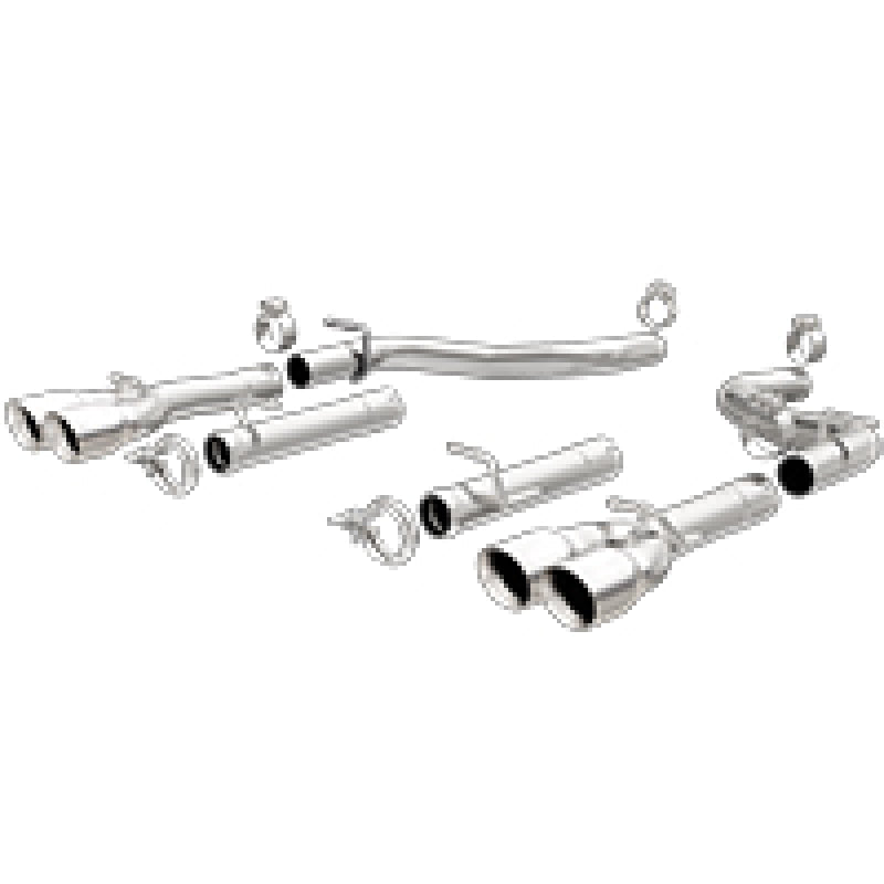 Magnaflow - MagnaFlow Axle-Back, SS, 2.5in, Quad Split Rear 3.5in Tip 2015 Dodge Challenger R/T 5.7L - Demon Performance
