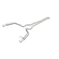 Magnaflow - MagnaFlow Cat Back, SS, 2.5in, Competition, Dual Split Polished 4.5in Tips 2015 Ford Mustang V6 3.7L - Demon Performance