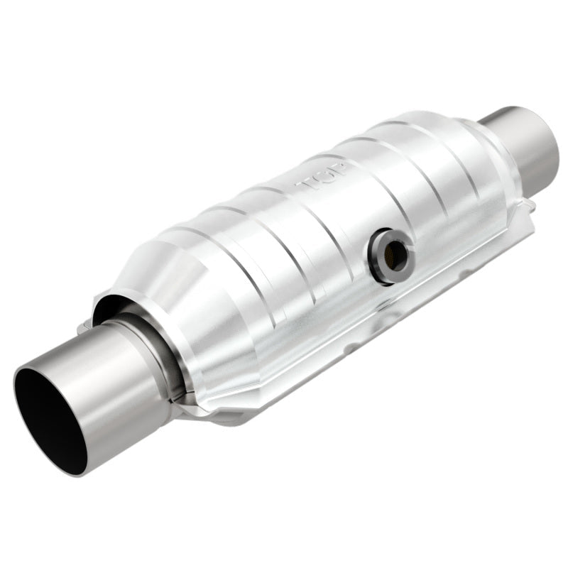 Magnaflow - MagnaFlow Conv Univ 2.25in Inlet/Outlet Center/Center Round 11in Body L x 5.125in W x 15in Overall L - Demon Performance