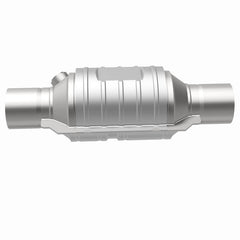 Magnaflow - MagnaFlow Conv Univ 2in In/Out Ctr/Ctr Round 9in Body L x 5.125in W x 13in Overall L Single O2 Port - Demon Performance