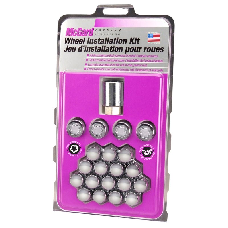McGard - McGard 5 Lug Hex Install Kit (Clamshell) w/Locks (Cone Seat Nut) 1/2 - 20 / 13/16 Hex - Chrome - Demon Performance
