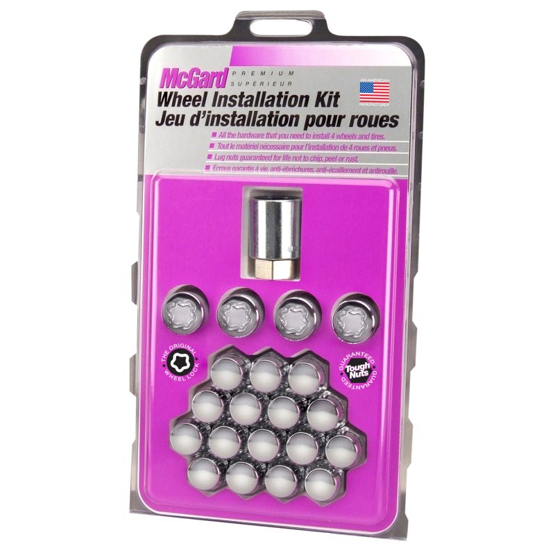 McGard - McGard 5 Lug Hex Install Kit (Clamshell) w/Locks (Cone Seat Nut) 1/2 - 20 / 13/16 Hex - Chrome - Demon Performance
