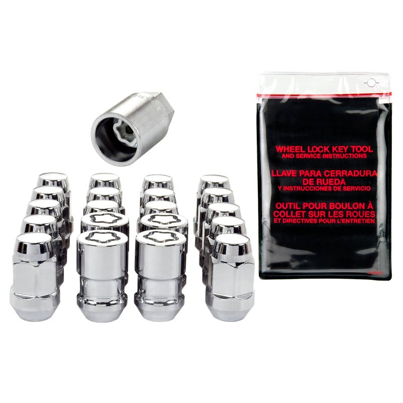 McGard - McGard 5 Lug Hex Install Kit w/Locks (Cone Seat Nut / Bulge) 1/2 - 20 / 3/4 Hex / 1.45in. L - Chrome - Demon Performance