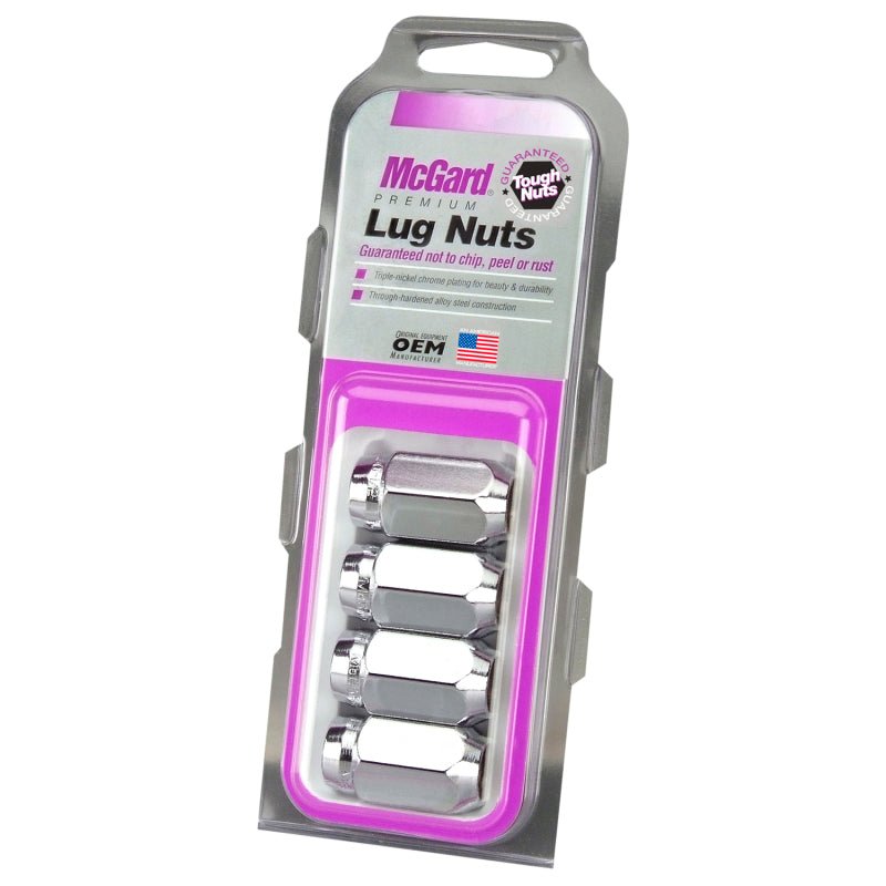 McGard - McGard Hex Lug Nut (Cone Seat) 1/2 - 20 / 13/16 Hex / 1.5in. Length (4 - Pack) - Chrome - Demon Performance