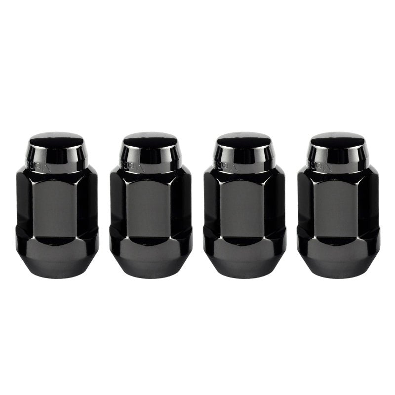 McGard - McGard Hex Lug Nut (Cone Seat Bulge Style) M14X1.5 / 22mm Hex / 1.635in. Length (4 - Pack) - Black - Demon Performance