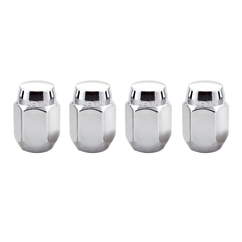 McGard - McGard Hex Lug Nut (Cone Seat) M12X1.25 / 13/16 Hex / 1.28in. Length (4 - Pack) - Chrome - Demon Performance