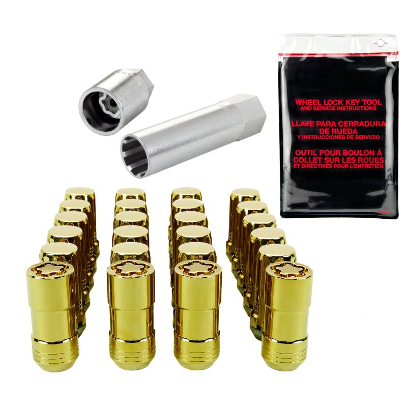McGard - McGard SplineDrive Tuner 6 Lug Install Kit w/Locks & Tool (Cone) M14X1.5 / 1in. Hex - Gold - Demon Performance