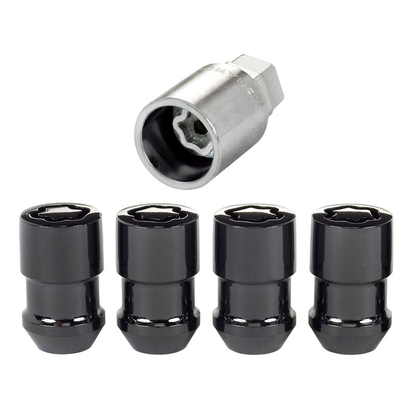 McGard - McGard Wheel Lock Nut Set - 4pk. (Cone Seat) 1/2 - 20 / 3/4 & 13/16 Dual Hex / 1.46in. Length - Black - Demon Performance