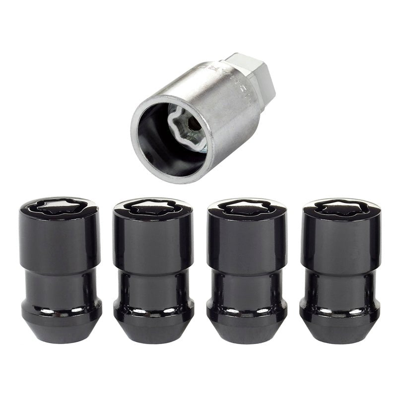 McGard - McGard Wheel Lock Nut Set - 4pk. (Cone Seat) 1/2 - 20 / 3/4 & 13/16 Dual Hex / 1.46in. Length - Black - Demon Performance