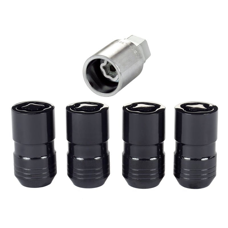 McGard - McGard Wheel Lock Nut Set - 4pk. (Cone Seat) M14X1.5 / 21mm & 22mm Dual Hex / 1.639in. L - Black - Demon Performance