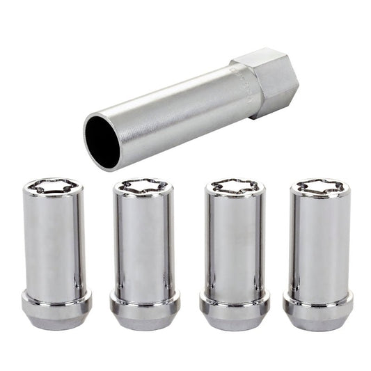 McGard - McGard Wheel Lock Nut Set - 4pk. (Tuner / Cone Seat) 1/2 - 20 / 13/16 Hex / 1.60in. Length - Chrome - Demon Performance
