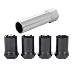 McGard - McGard Wheel Lock Nut Set - 4pk. (Tuner / Cone Seat) M12X1.25 / 13/16 Hex / 1.24in. Length - Black - Demon Performance