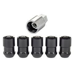 McGard - McGard Wheel Lock Nut Set - 5pk. (Cone Seat) 1/2 - 20 / 3/4 &13/16 Dual Hex / 1.46in. Length - Black - Demon Performance