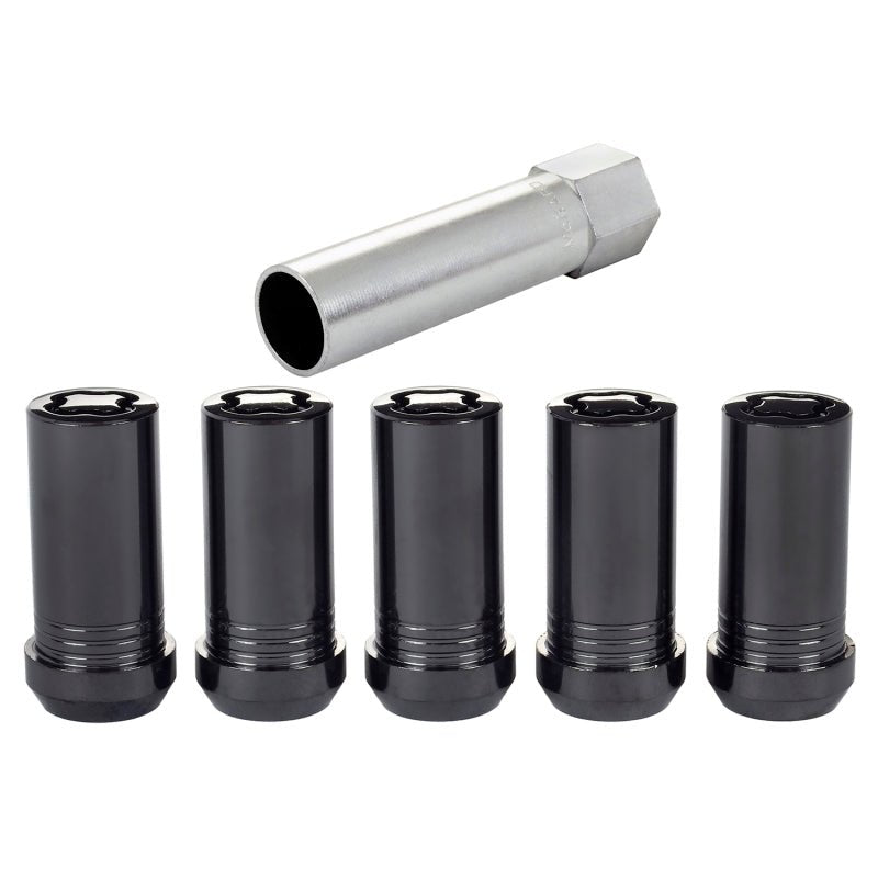 McGard - McGard Wheel Lock Nut Set - 5pk. (Tuner / Cone Seat) 1/2 - 20 / 13/16 Hex / 1.60in. Length - Black - Demon Performance