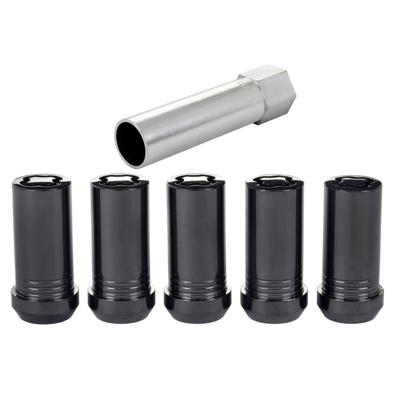 McGard - McGard Wheel Lock Nut Set - 5pk. (Tuner / Cone Seat) 1/2 - 20 / 13/16 Hex / 1.60in. Length - Black - Demon Performance